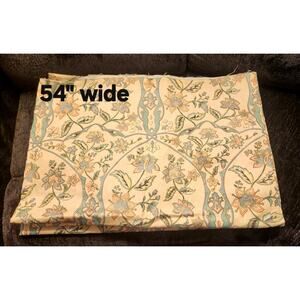 Vintage Cotton Chintz Fabric Pastel Floral Jacobean Gold Accent 4 Yds repeat 25"